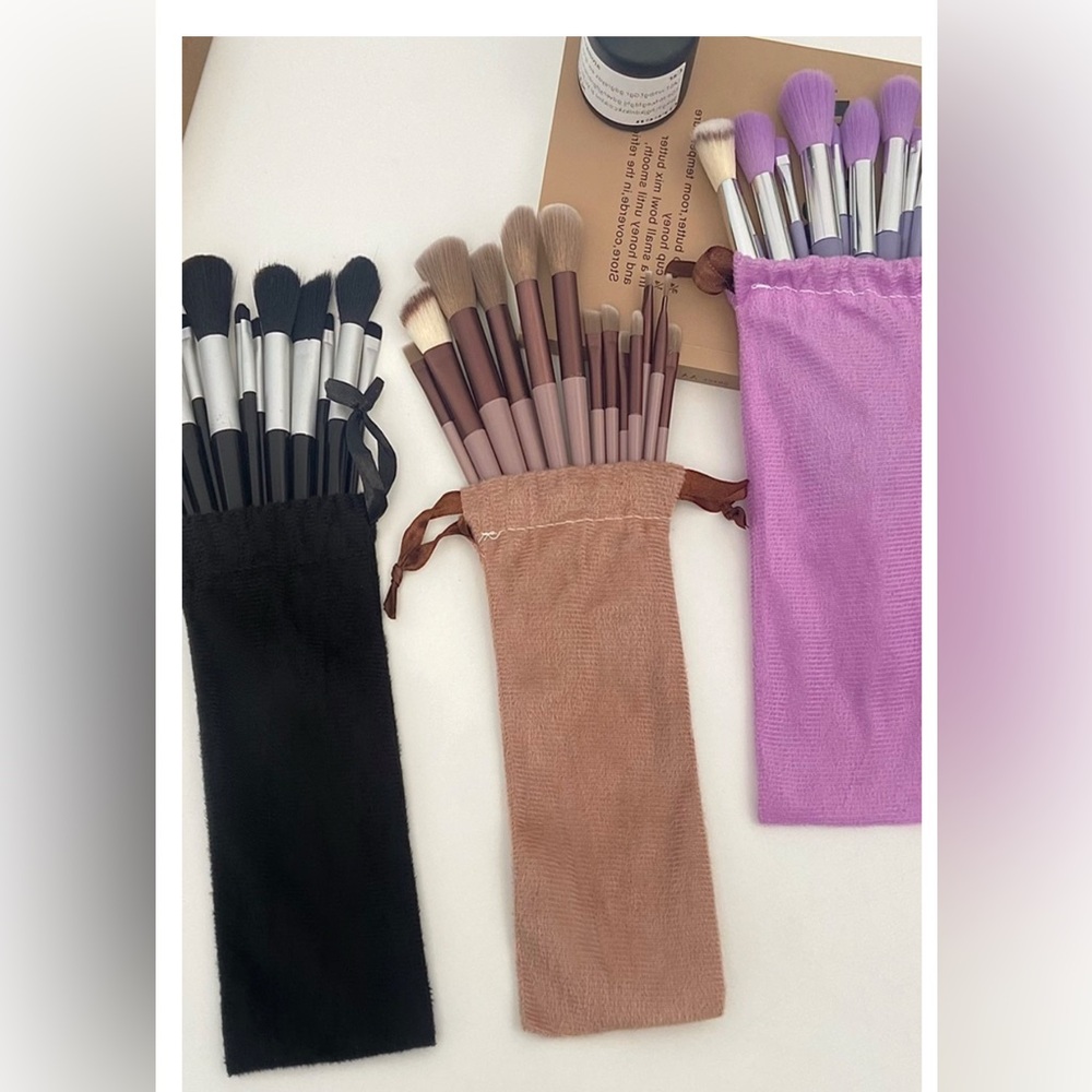NWT 13 Piece Makeup Brush Set With Storage Bag